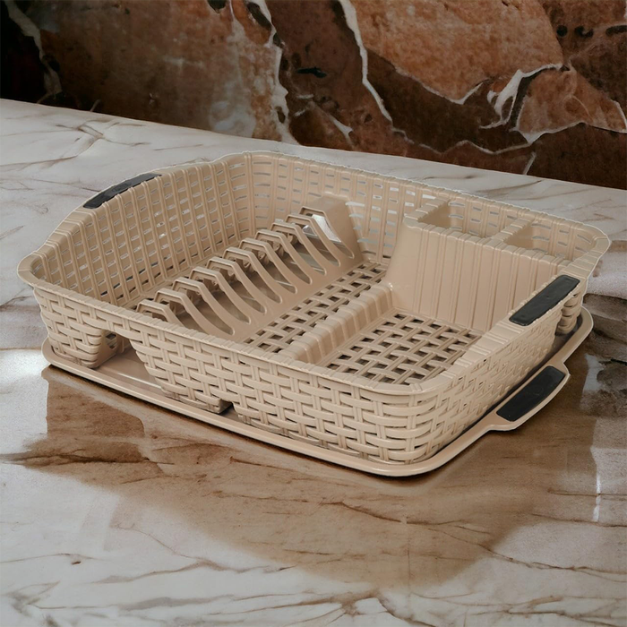 Escurridor de platos multifuncional con bandeja de goteo