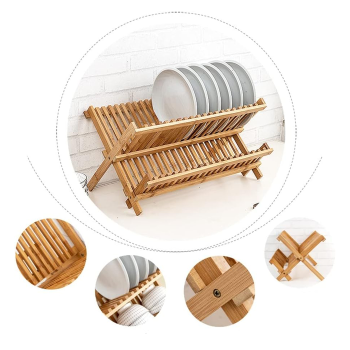 Escurreplatos de bambú