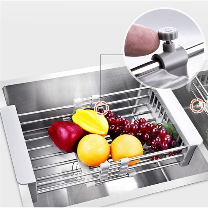 Soporte ajustable para fregadero con escurridor de platos