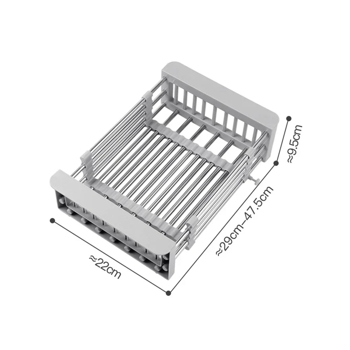 Soporte ajustable para fregadero con escurridor de platos