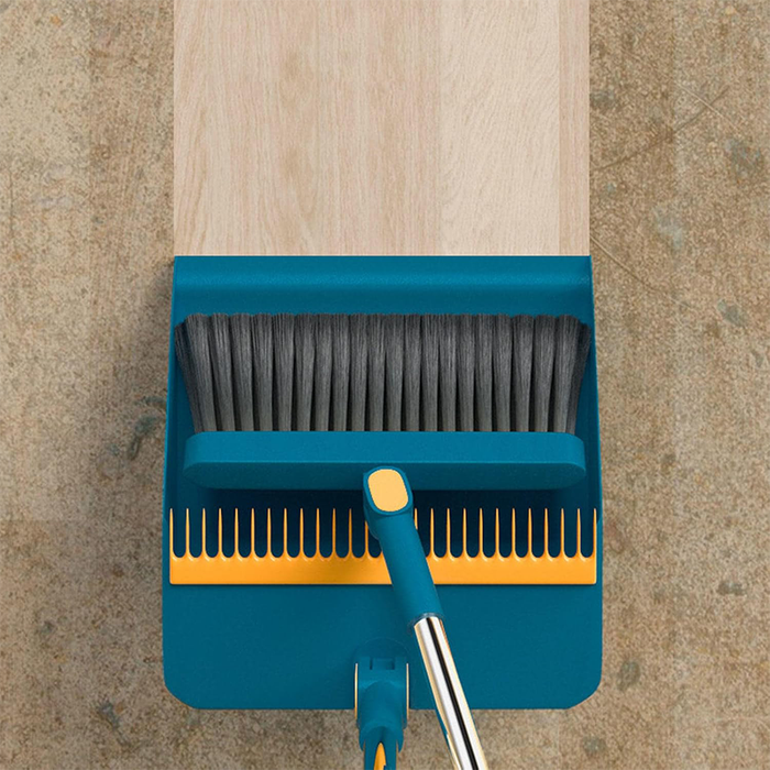 Scopa e Paletta con Setole Antigraffio e Testa Rotante