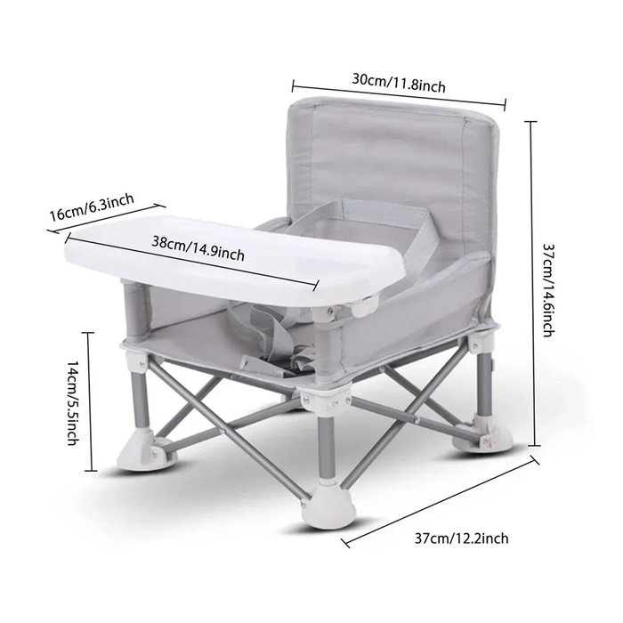 Silla alta plegable con bandeja extraíble