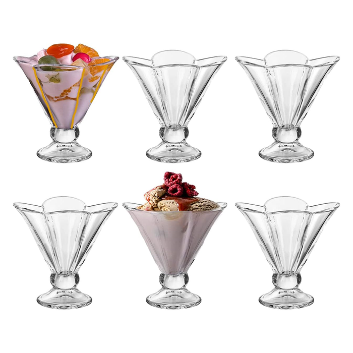 Juego de 6 vasos de postre de cristal