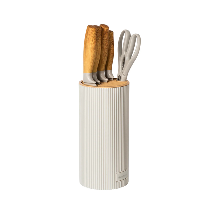 Juego de cuchillos con bloque moderno y tijeras