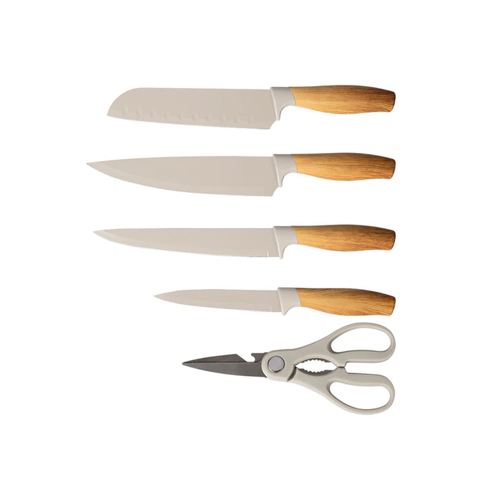Juego de cuchillos con bloque moderno y tijeras