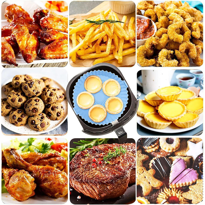 Juego de 6 bandejas de silicona para freidora de aire