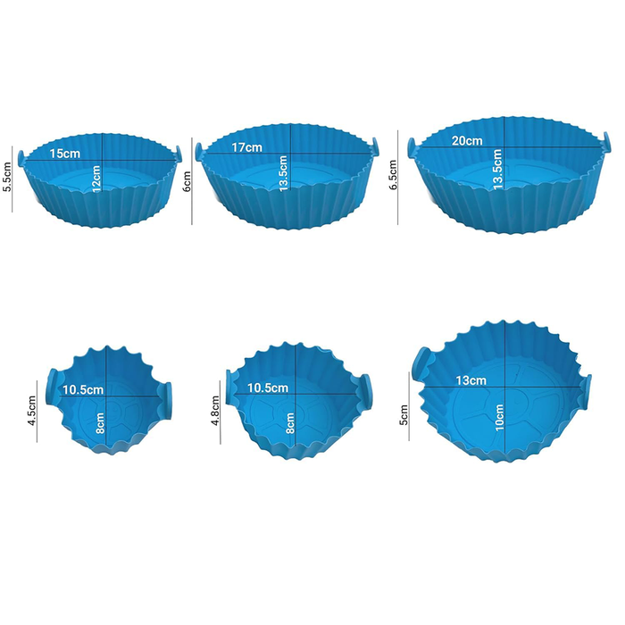 Juego de 6 bandejas de silicona para freidora de aire