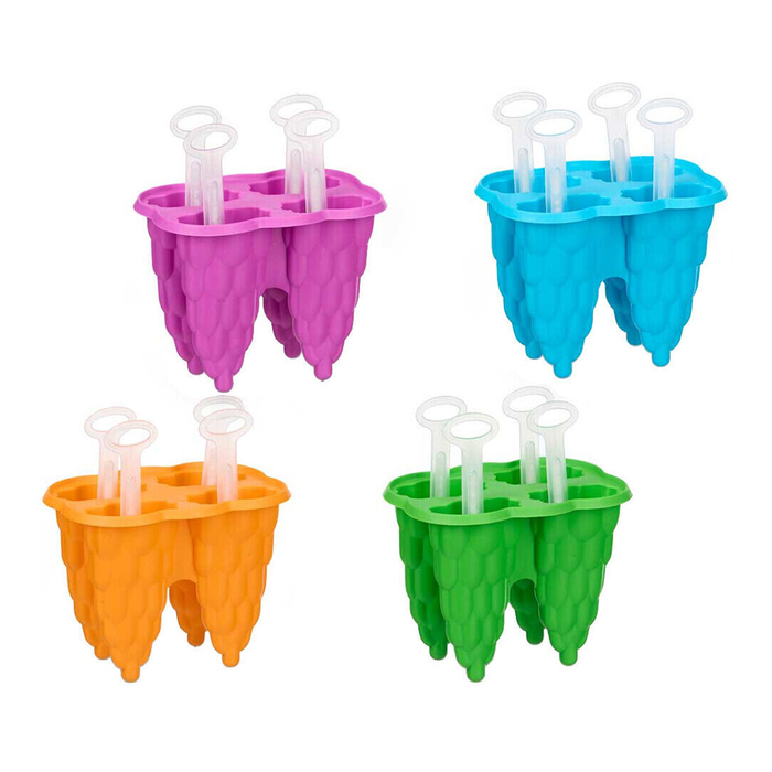 Juego de 4 moldes de helado de colores