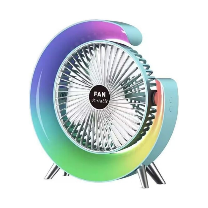 Space Fan Ventilatore da Tavolo con Luce RGB