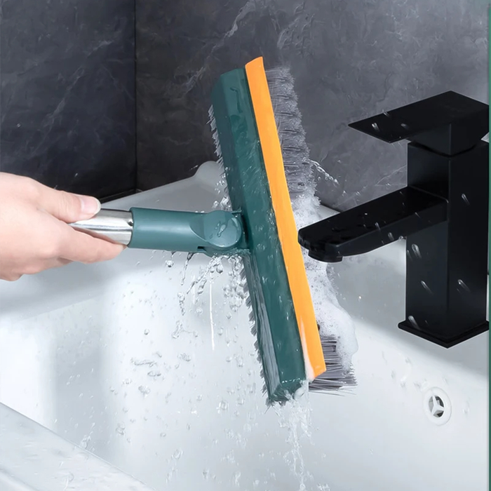 Cepillo de suelo 3 en 1 con mango largo y cabezal giratorio de 120°