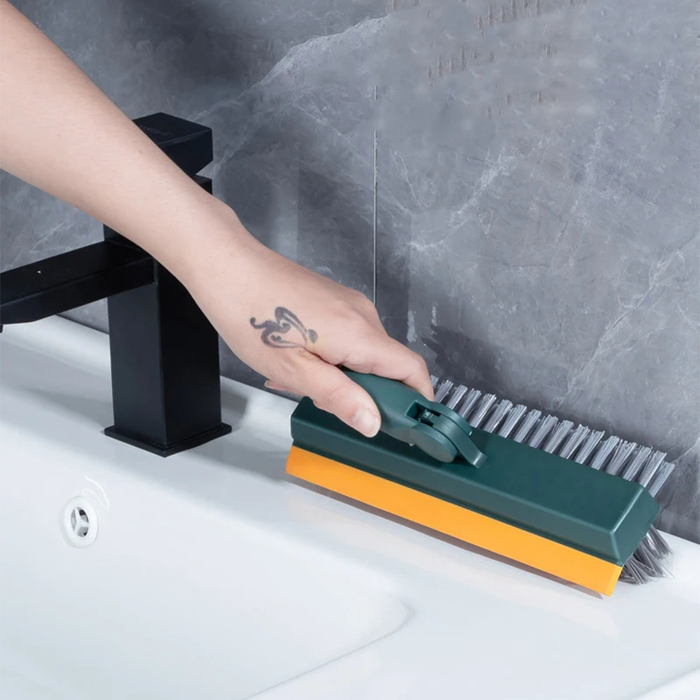 Cepillo de suelo 3 en 1 con mango largo y cabezal giratorio de 120°