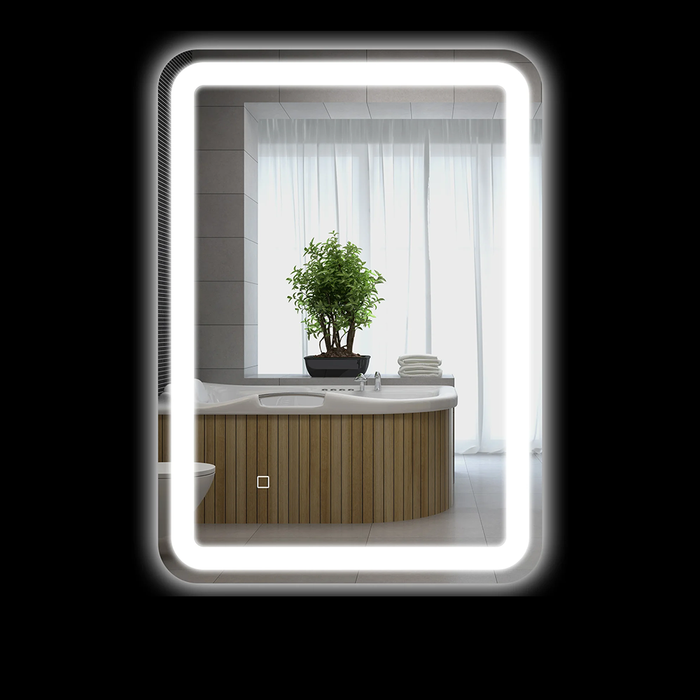 Espejo de pared rectangular retroiluminado