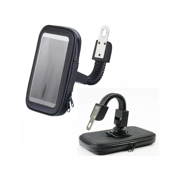 Soporte impermeable para teléfono de motocicleta con cremallera