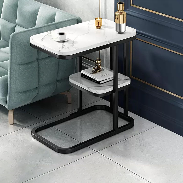 Mesa auxiliar plegable moderna de hierro angular