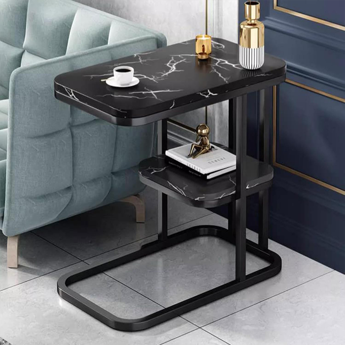 Mesa auxiliar plegable moderna de hierro angular