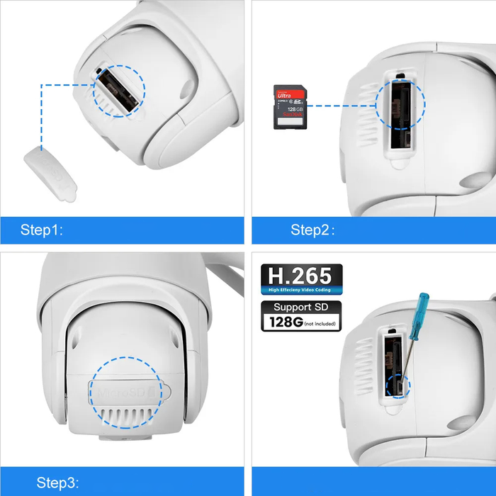 Cámara de seguridad PTZ 1080P con seguimiento automático y visión nocturna