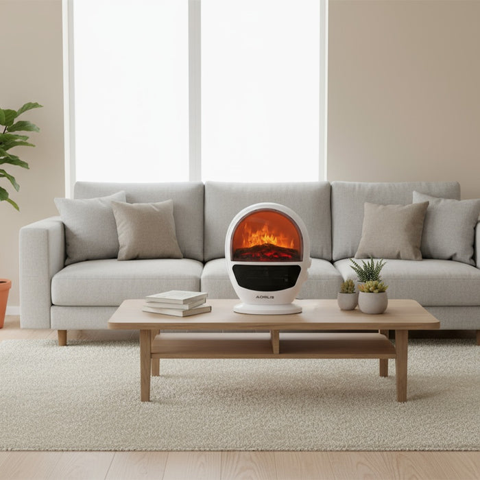 Termoventilatore Elettrico Effetto Caminetto con Fiamma