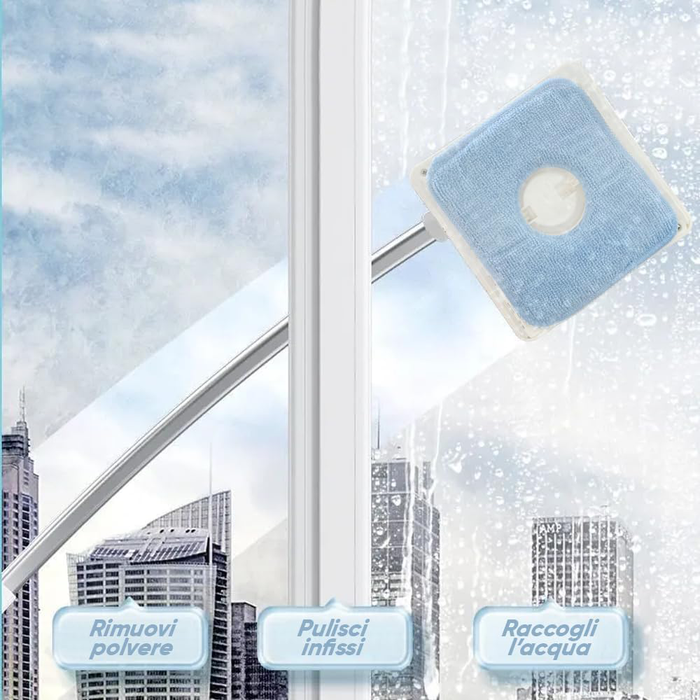 Window Wonder, Enjugador de Ventanas 2 en 1 con Varilla Telescópica