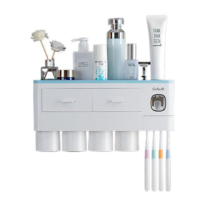 Portaspazzolino da Parete Magnetico con Dispenser Dentifricio