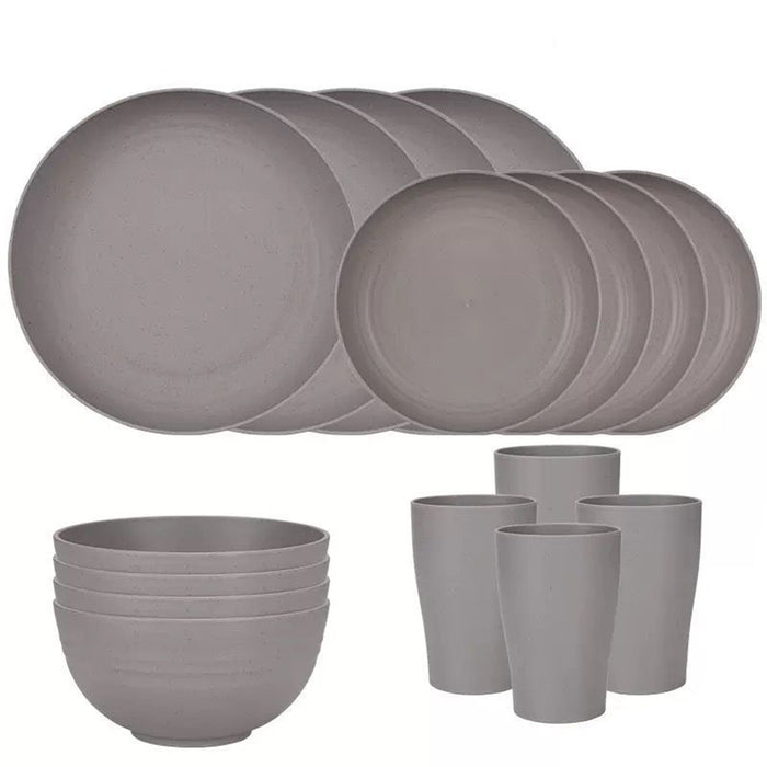 Stoviglie in Plastica Resistente e Leggero 16 Pezzi
