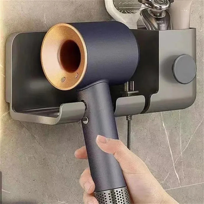 Supporto Asciugacapelli da Parete Autoadesivo Organizer Bagno Multiuso