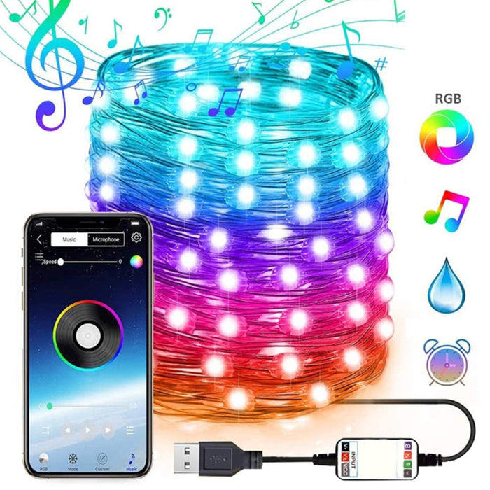 Color Navidad Bluetooth RGB Luces de Navidad 10m con App