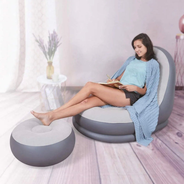 Sillón hinchable con reposapiés Avenli Deluxe