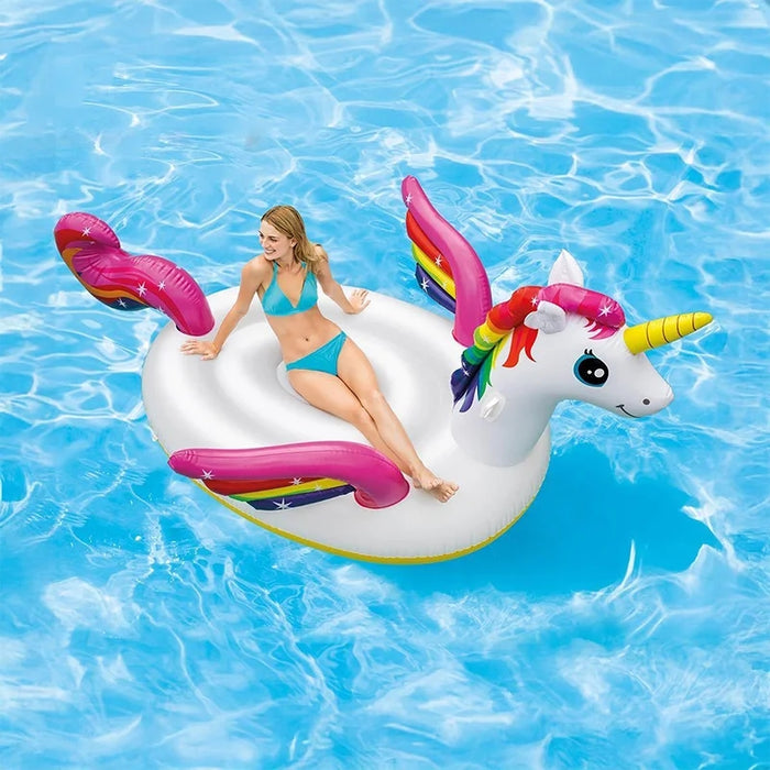 Unicornio flotante, isla gigante para piscina y playa