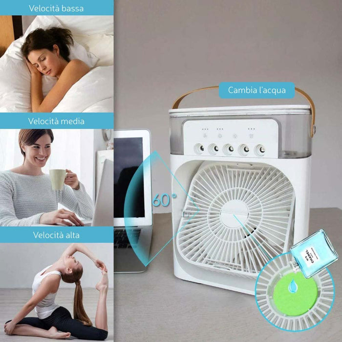 Acondicionador de aire de diseño con ventilador y temporizador