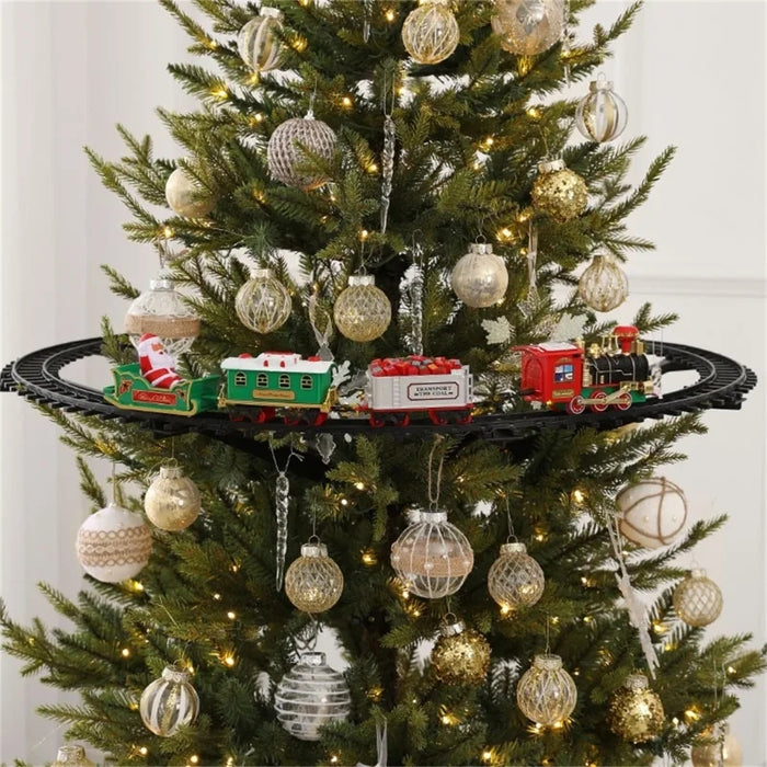 Alegría Navideña Tren Eléctrico con Luces y Sonidos para el Árbol de Navidad