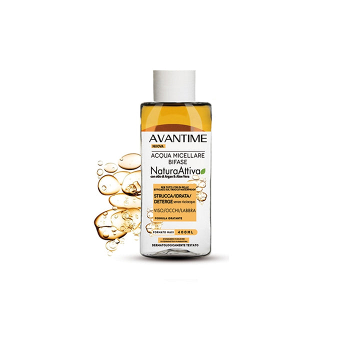 Avantime Acqua Micellare Struccante Bifase Olio di Argan e Aloe Vera 400 ml
