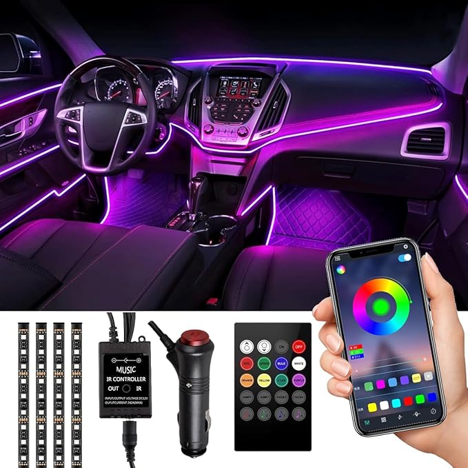 CarLed, RGB LED Strip 64 Colores para coches 12V con APP