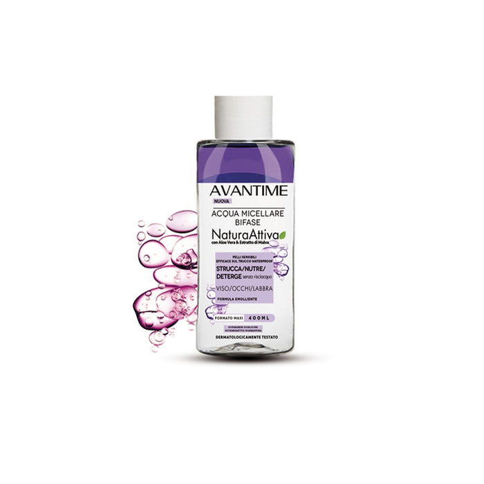 Avantime Acqua Micellare Struccante Bifase Aloe Vera e Malva 400 ml
