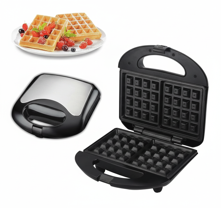 Piastra Elettrica per Waffle 800W Antiaderente