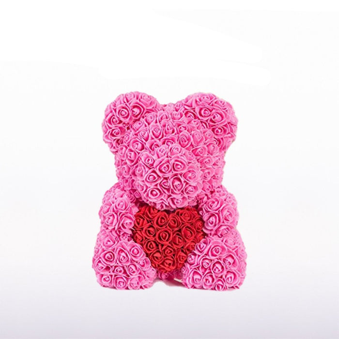Orsetto di Rose Eterne con Cuore Regalo Romantico