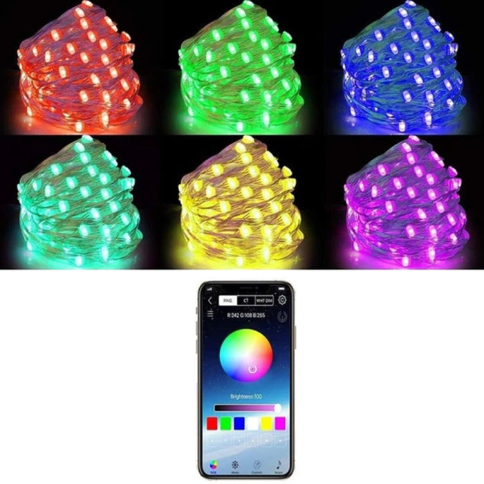 Color Navidad Bluetooth RGB Luces de Navidad 10m con App