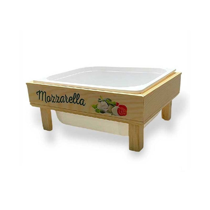 Vassoio Porta Mozzarella in Legno con Vaschetta