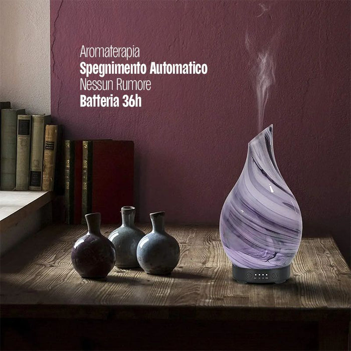 AromaGlide, Difusor de Aceite Esencial de Vidrio Artístico 120ml