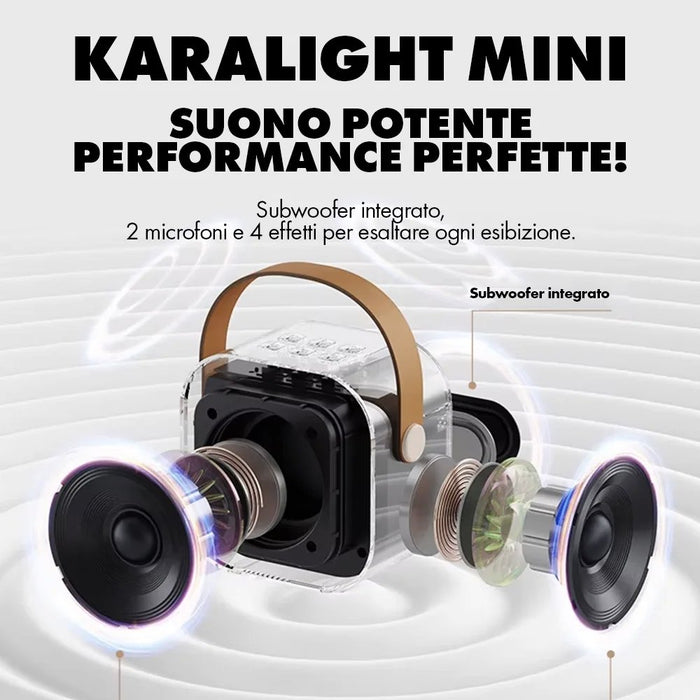 Kara Light Mini Altavoz Karaoke Portátil con Luces RGB para Fiestas