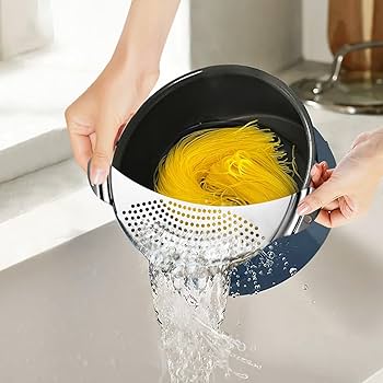 Scolapasta da Bordo Pentola Ø 33 cm in Acciaio Inox