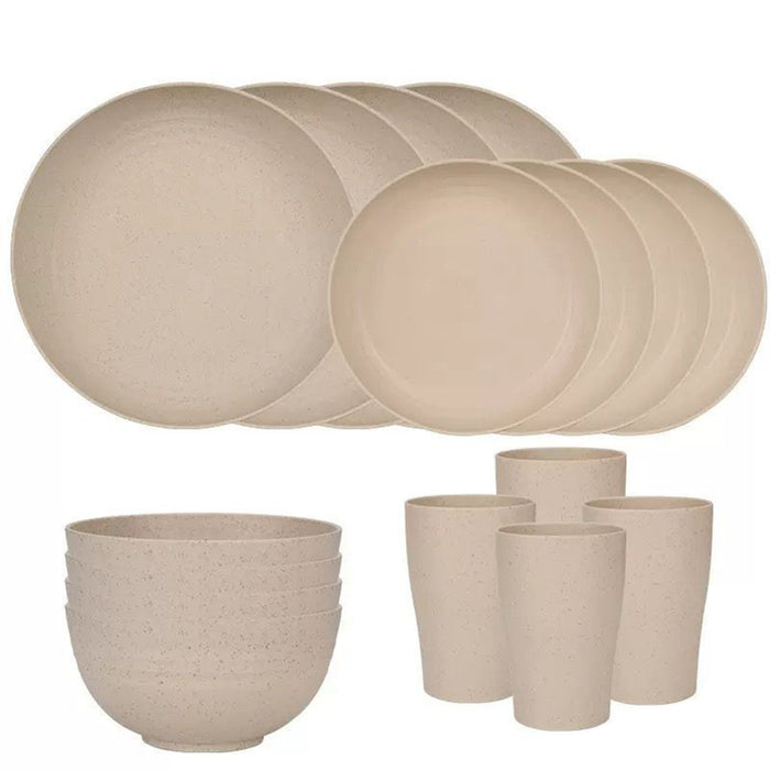 Stoviglie in Plastica Resistente e Leggero 16 Pezzi