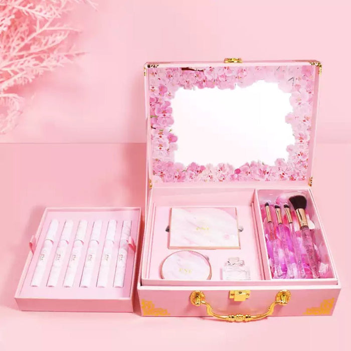 Beauty Box Set de 13 Accesorios y Espejo Interior