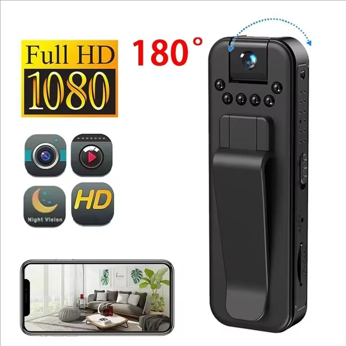 Videocamera Body Camera HD 1080p con Angolo Rotante