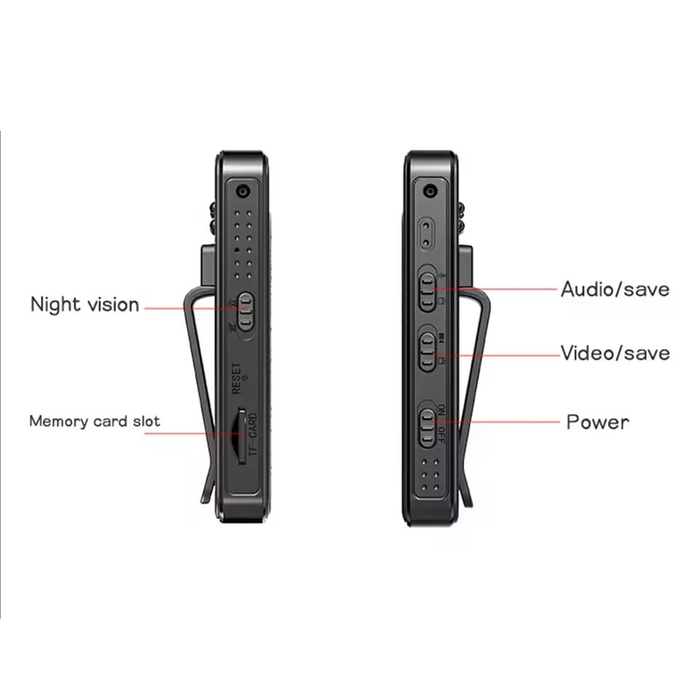 Videocamera Body Camera HD 1080p con Angolo Rotante