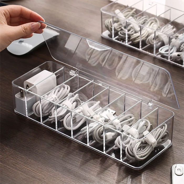 Organizer Box Cavi e Accessori con 8 Scomparti
