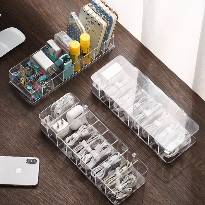 Organizer Box Cavi e Accessori con 8 Scomparti