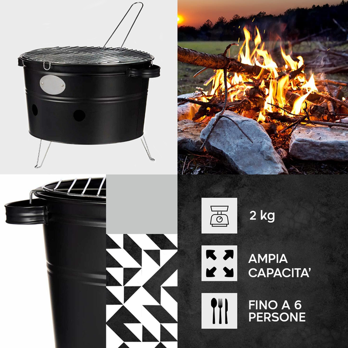 Barbecue a Carbonella Portatile con Griglia