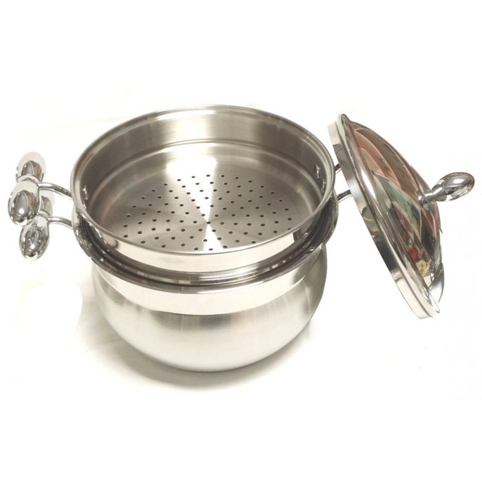 Batteria Pentole 18 Pezzi in Acciaio Inox con Fondo Termico