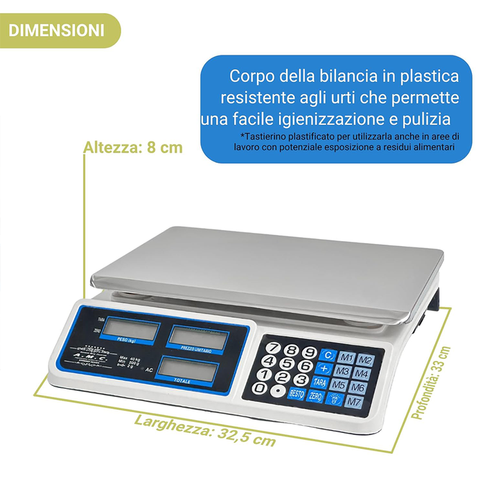 Bilancia Elettronica Professionale con Schermo LCD