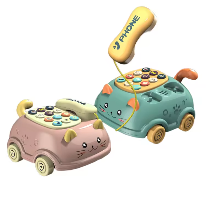 Telefono per Bambini a Forma di Gattino con Luci e Suoni